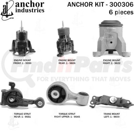 Anchor Motor Mounts 300306 ENGINE MNT KIT
