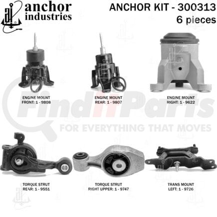 Anchor Motor Mounts 300313 ENGINE MNT KIT