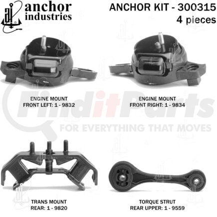 Anchor Motor Mounts 300315 ENGINE MNT KIT