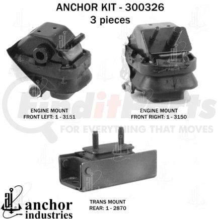 Anchor Motor Mounts 300326 ENGINE MNT KIT