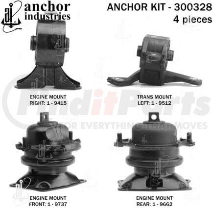 Anchor Motor Mounts 300328 ENGINE MNT KIT