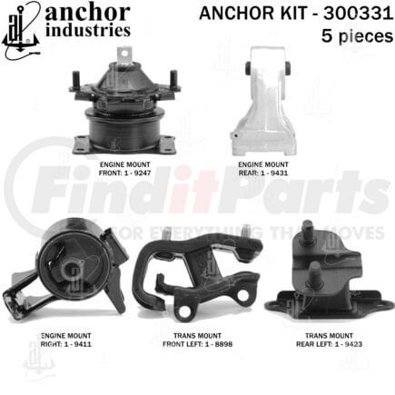 Anchor Motor Mounts 300331 ENGINE MNT KIT