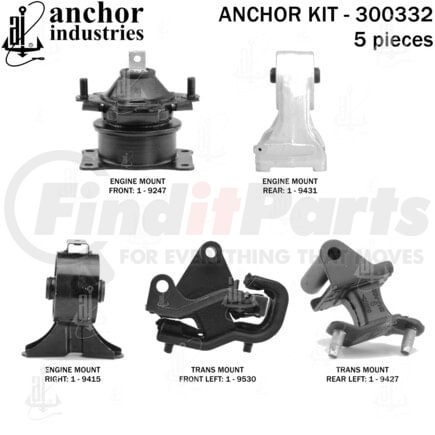 Anchor Motor Mounts 300332 ENGINE MNT KIT