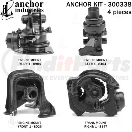 Anchor Motor Mounts 300338 ENGINE MNT KIT