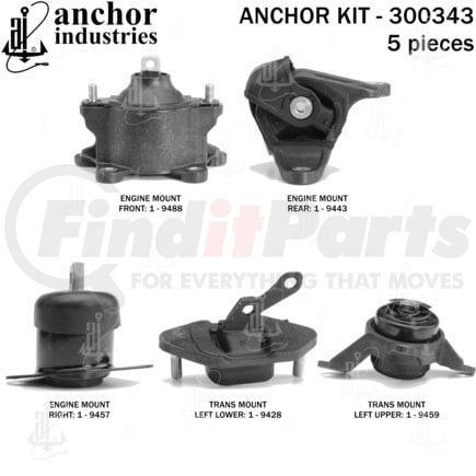 Anchor Motor Mounts 300343 ENGINE MNT KIT