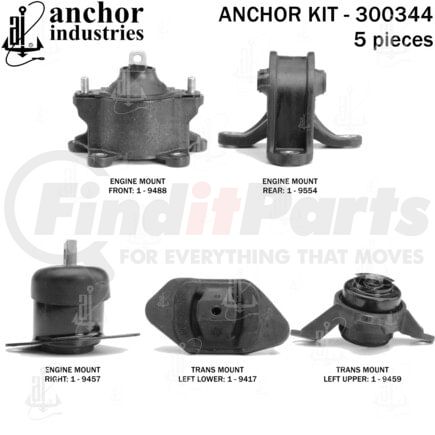 Anchor Motor Mounts 300344 ENGINE MNT KIT