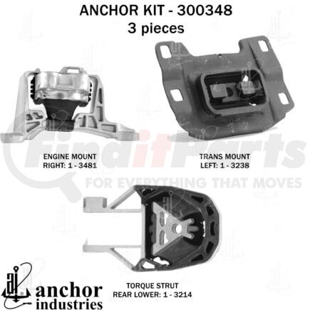 Anchor Motor Mounts 300348 ENGINE MNT KIT