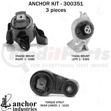 Anchor Motor Mounts 300351 ENGINE MNT KIT
