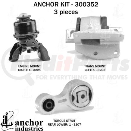 Anchor Motor Mounts 300352 ENGINE MNT KIT