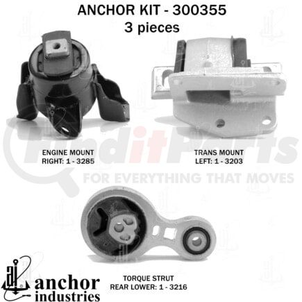 Anchor Motor Mounts 300355 ENGINE MNT KIT
