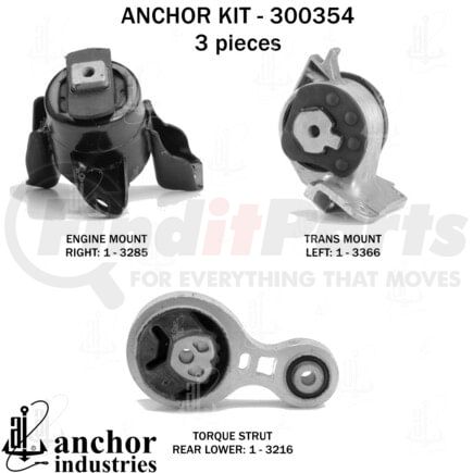 Anchor Motor Mounts 300354 ENGINE MNT KIT