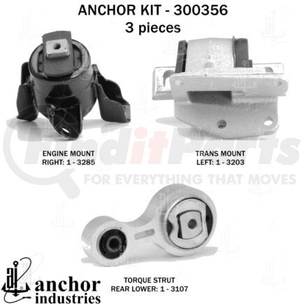 Anchor Motor Mounts 300356 ENGINE MNT KIT