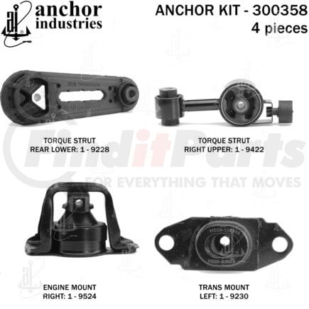 Anchor Motor Mounts 300358 ENGINE MNT KIT