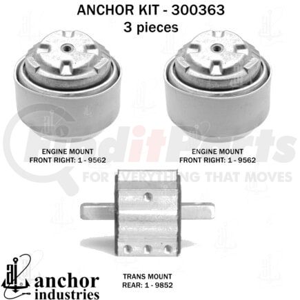 Anchor Motor Mounts 300363 ENGINE MNT KIT
