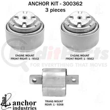 Anchor Motor Mounts 300362 ENGINE MNT KIT