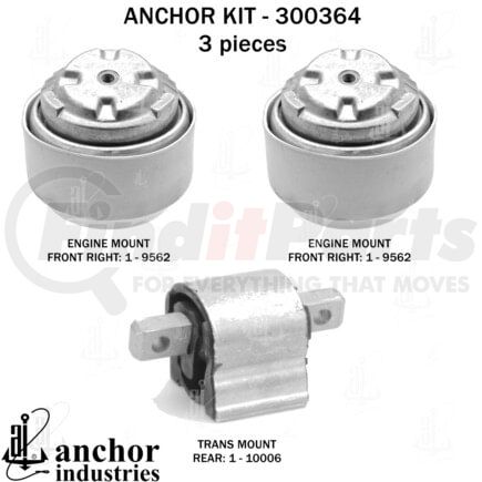 Anchor Motor Mounts 300364 ENGINE MNT KIT