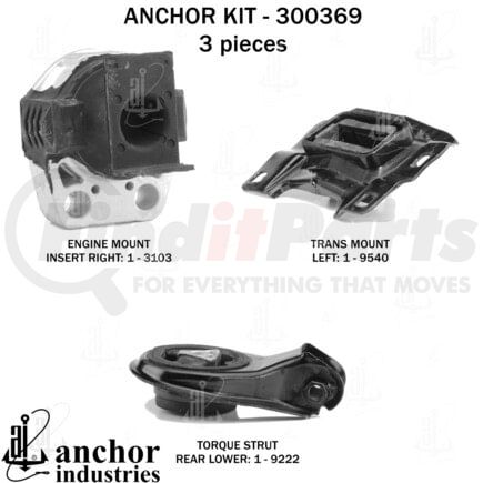 Anchor Motor Mounts 300369 ENGINE MNT KIT