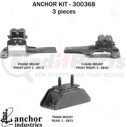 Anchor Motor Mounts 300368 ENGINE MNT KIT