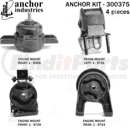 Anchor Motor Mounts 300375 ENGINE MNT KIT