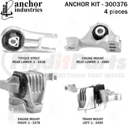 Anchor Motor Mounts 300376 ENGINE MNT KIT