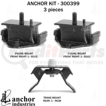 Anchor Motor Mounts 300399 ENGINE MNT KIT