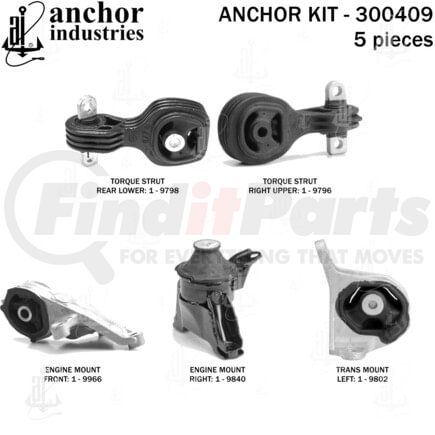 Anchor Motor Mounts 300409 ENGINE MNT KIT