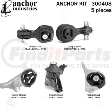 Anchor Motor Mounts 300408 ENGINE MNT KIT