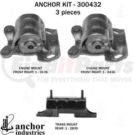 Anchor Motor Mounts 300432 ENGINE MNT KIT