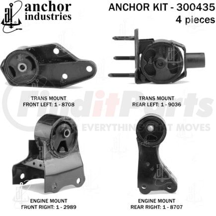 Anchor Motor Mounts 300435 ENGINE MNT KIT