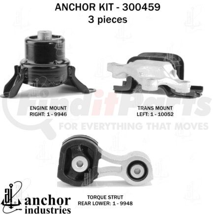 Anchor Motor Mounts 300459 Engine Mount Kit
