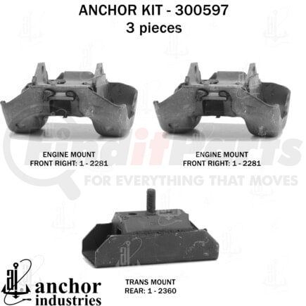 Anchor Motor Mounts 300597 MOUNT KIT