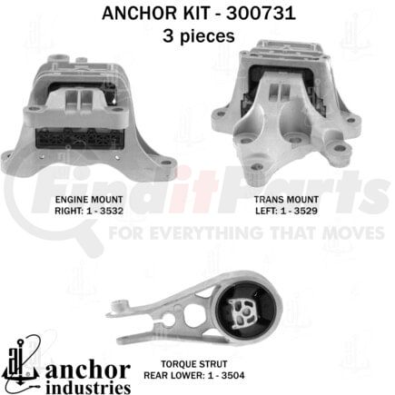 Anchor Motor Mounts 300731 Engine Mount Kit