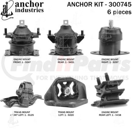 Anchor Motor Mounts 300745 ENGINE MNT KIT