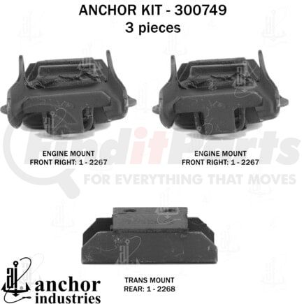 Anchor Motor Mounts 300749 ENGINE MNT KIT