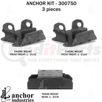 Anchor Motor Mounts 300750 ENGINE MNT KIT