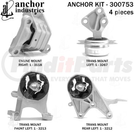 Anchor Motor Mounts 300753 ENGINE MNT KIT