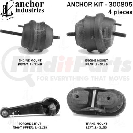 Anchor Motor Mounts 300805 ENGINE MNT KIT