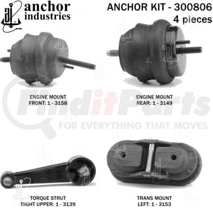 Anchor Motor Mounts 300806 ENGINE MNT KIT