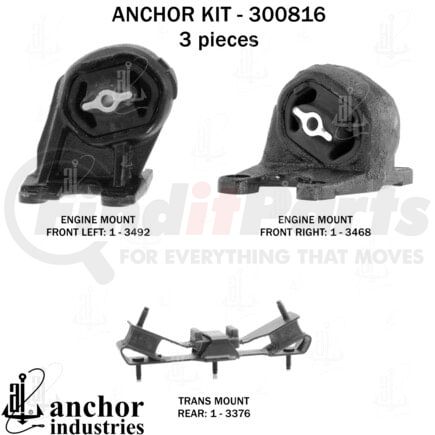 Anchor Motor Mounts 300816 ENGINE MNT KIT