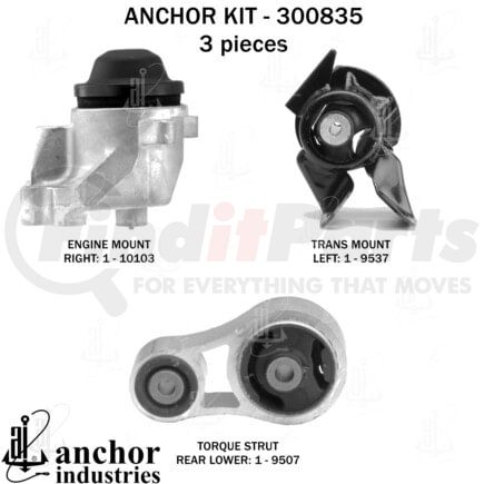 Anchor Motor Mounts 300835 ENGINE MNT KIT
