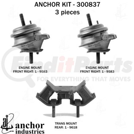 Anchor Motor Mounts 300837 ENGINE MNT KIT