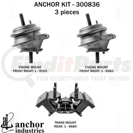 Anchor Motor Mounts 300836 ENGINE MNT KIT
