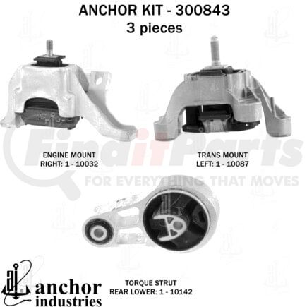 Anchor Motor Mounts 300843 ENGINE MNT KIT