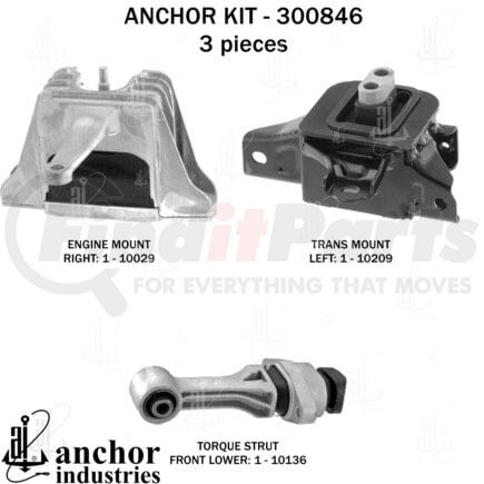 Anchor Motor Mounts 300846 ENGINE MNT KIT