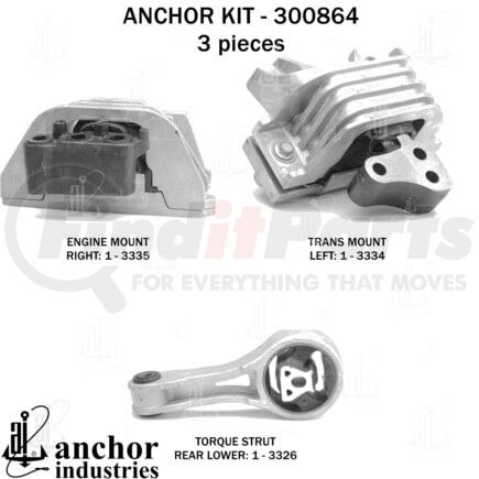 Anchor Motor Mounts 300864 ENGINE MNT KIT