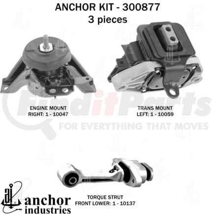 Anchor Motor Mounts 300877 ENGINE MNT KIT