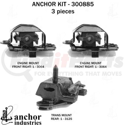 Anchor Motor Mounts 300885 ENGINE MNT KIT