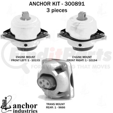 Anchor Motor Mounts 300891 ENGINE MNT KIT