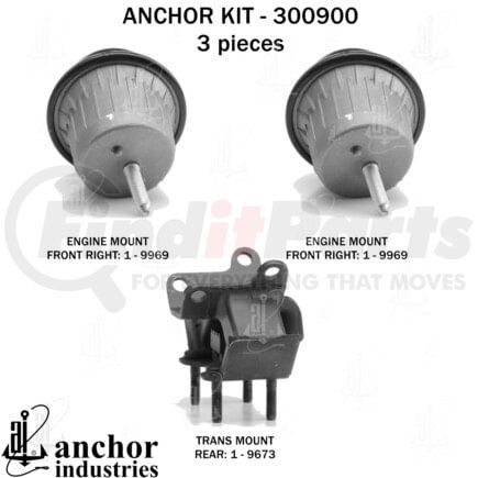 Anchor Motor Mounts 300900 ENGINE MNT KIT