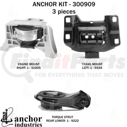 Anchor Motor Mounts 300909 ENGINE MNT KIT